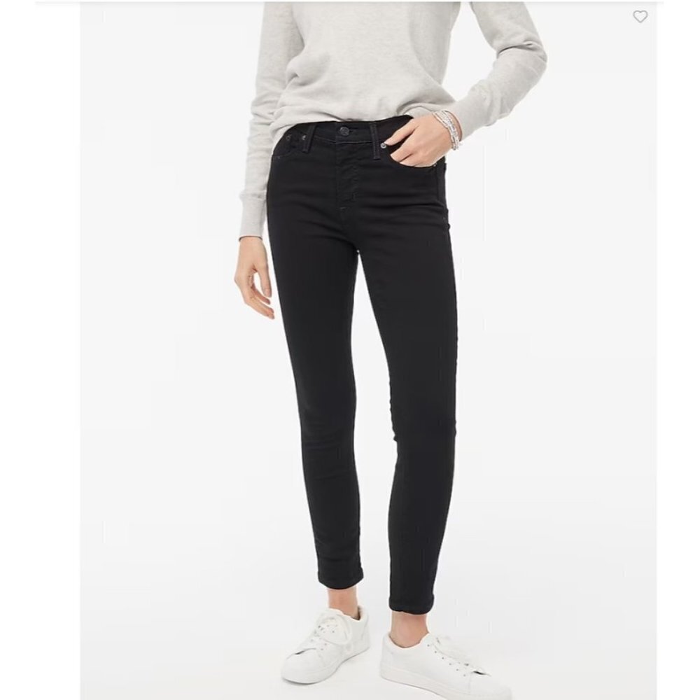 J Crew Womens Size 25 8" Mid Rise Skinny Jean in Signature Stretch in Black $118
